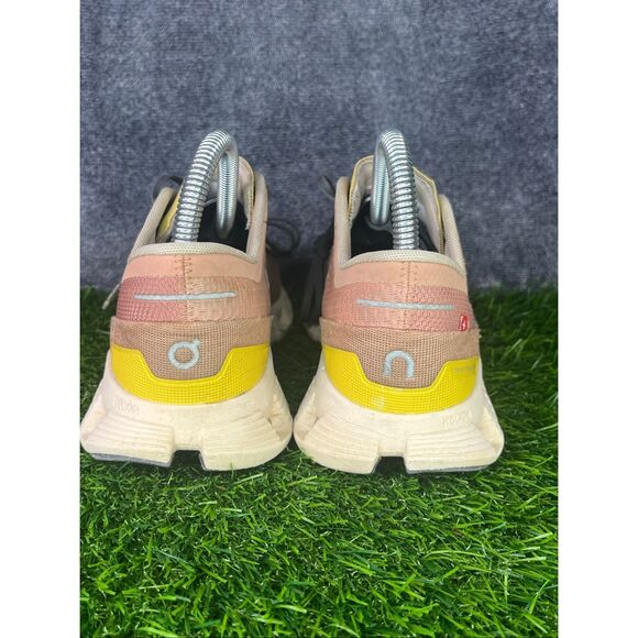 On Running Cloud Women’s 7 Swiss Engineering Neutral Running Shoes Beige Pink - Picture 4 of 8